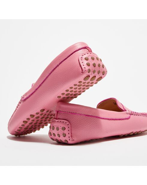 Mocassins en Cuir Grainé Nell  roses