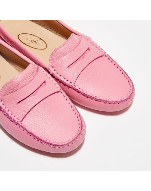Mocassins en Cuir Grainé Nell  roses