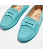 Mocassins en Velours de Cuir Miss Daim  aqua