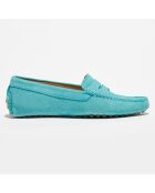 Mocassins en Velours de Cuir Miss Daim  aqua