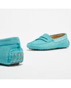 Mocassins en Velours de Cuir Miss Daim  aqua