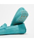 Mocassins en Velours de Cuir Miss Daim  aqua