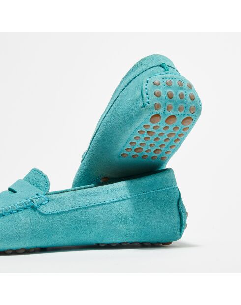 Mokassins Miss Suede aus Veloursleder in Aquamarinblau