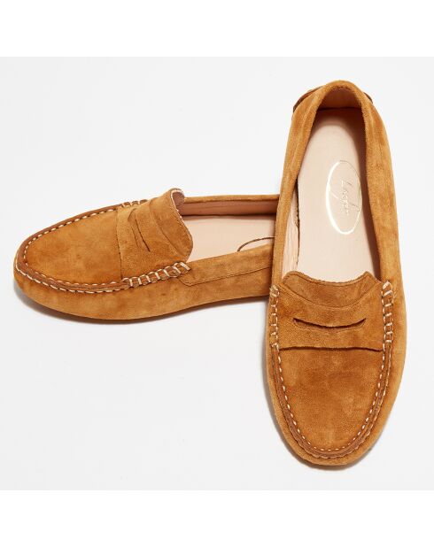 Mocassins en Velours de Cuir Miss Daim  noisette