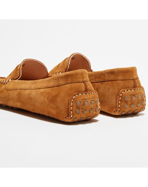 Mocassins en Velours de Cuir Miss Daim  noisette