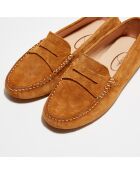 Mocassins en Velours de Cuir Miss Daim  noisette