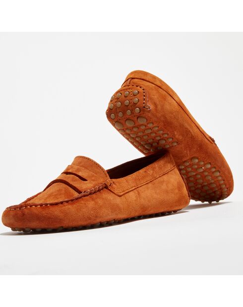 Mocassins en Velours de Cuir Miss Daim  terracota