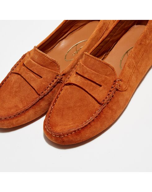 Mocassins en Velours de Cuir Miss Daim  terracota