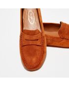 Mocassins en Velours de Cuir Miss Daim  camel