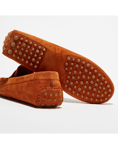 Mocassins en Velours de Cuir Miss Daim  camel