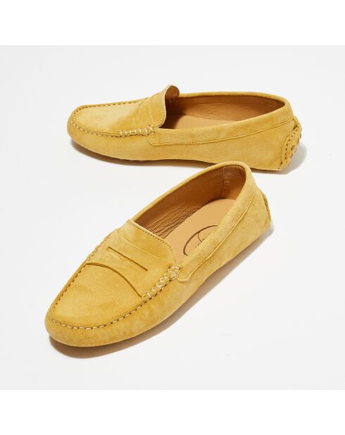 Mocassins en Velours de Cuir Miss Daim  jaunes