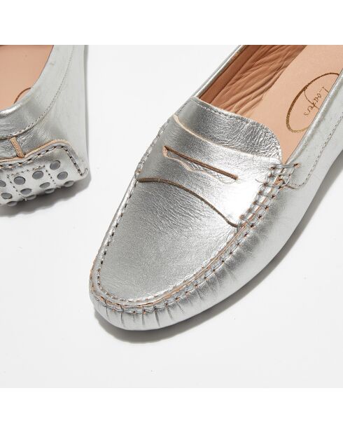 Mocassins en Cuir Miss argentés