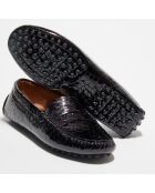 Mocassins en Cuir Miss Croco noir/violet