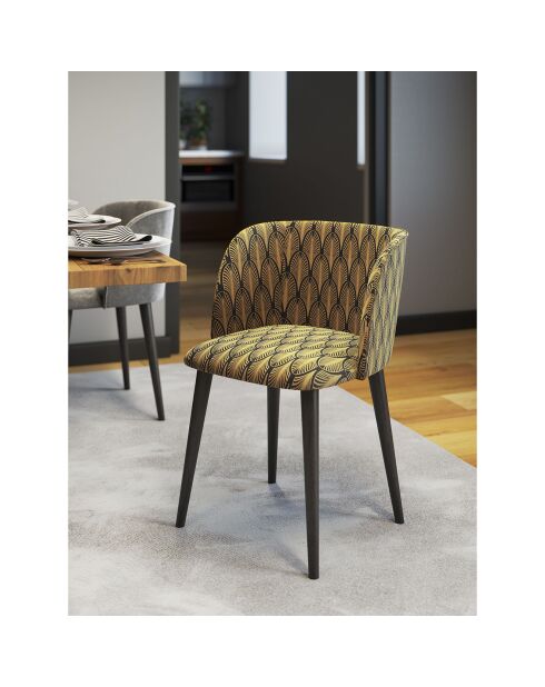 Chaise en Velours Aurora multicolore - 55x56x80 cm