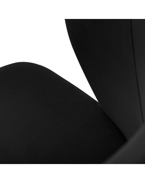 Chaise en Velours Elpis noire - 55x56x80 cm