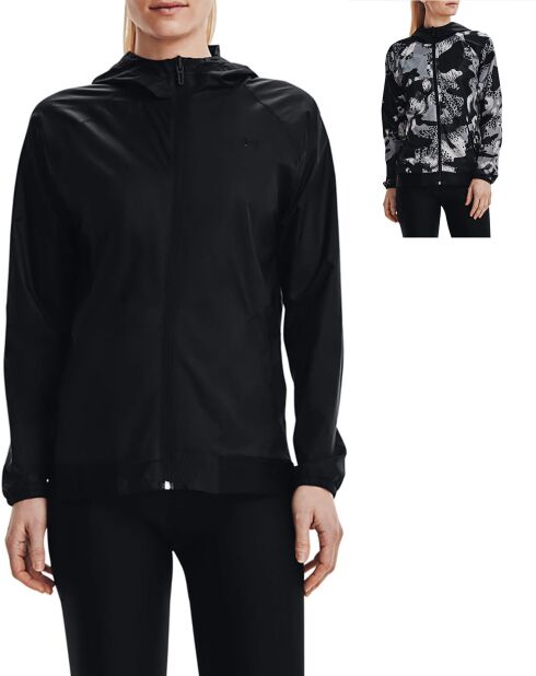 Omkeerbare jas met ritssluiting Geweven zwart/camouflage