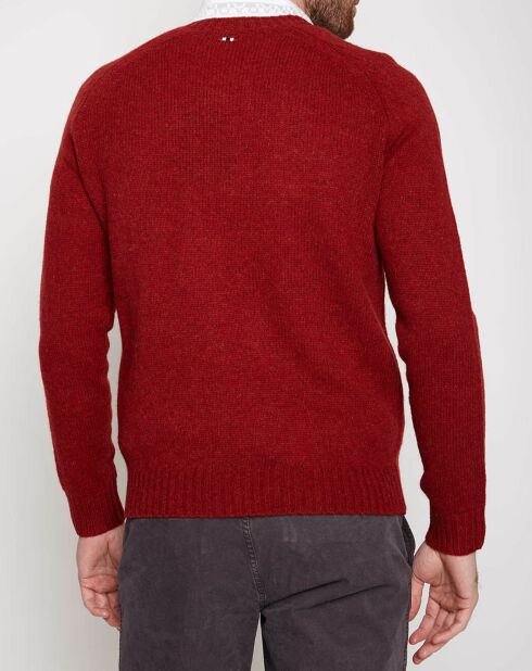 Pull 100% Laine Doongan col rond rouge