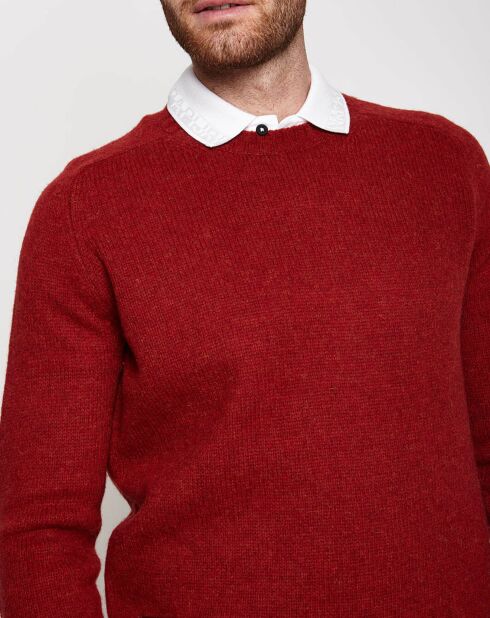 Roter Rundhalspullover aus 100% Wolle von Doongan