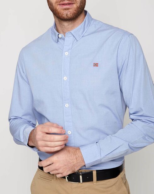 Chemise regular Giulian bleue