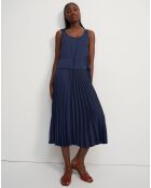 Robe Pleat Dr  bleue