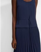 Robe Pleat Dr  bleue