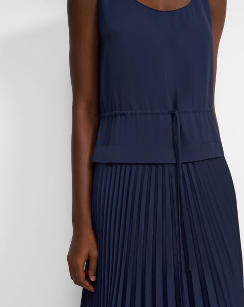 Robe Pleat Dr  bleue
