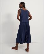 Robe Pleat Dr  bleue