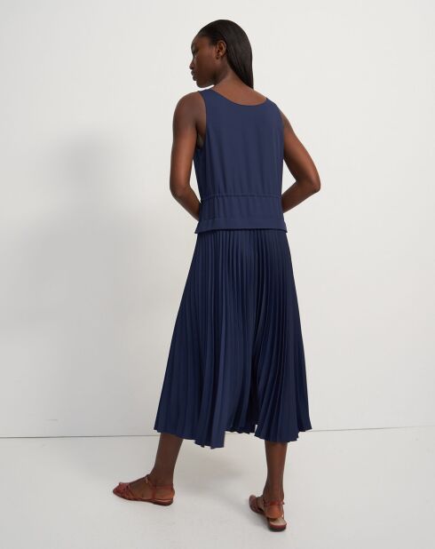 Robe Pleat Dr  bleue
