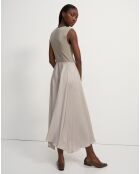 Robe Rib Drape Dr  beige