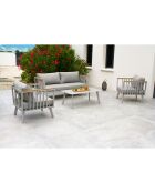 Salon de jardin Napoli 5 pièces gris
