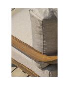 Salón exterior Portofino de 4 plazas en aluminio con efecto madera marrón