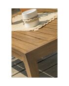 Salón exterior Portofino de 4 plazas en aluminio con efecto madera marrón