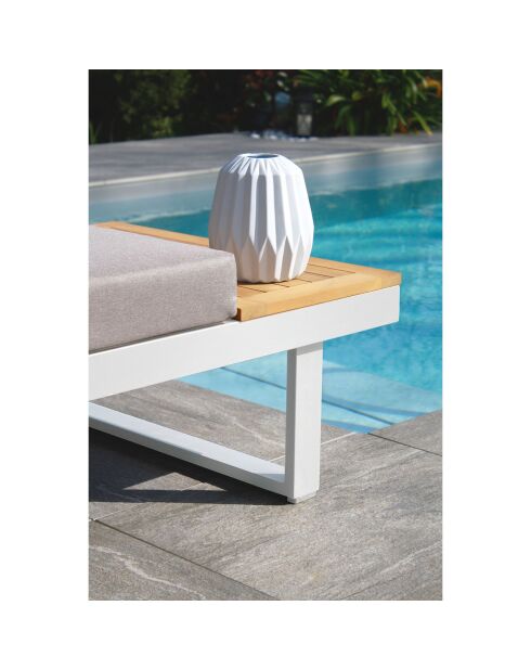 Tokyo 4-Sitzer-Gartenmöbel aus Akazienholz und weißem Aluminium