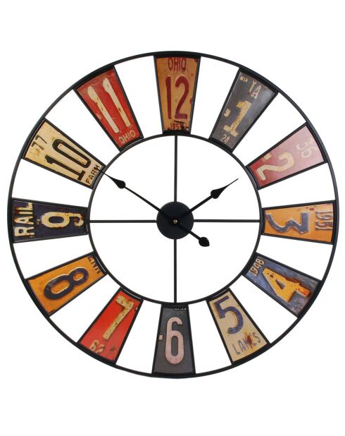 Horloge Recyclerie multicolore - D.80.5 cm