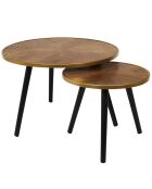 2 Tables gigognes Felix marron/noir/doré - 2 pièces
