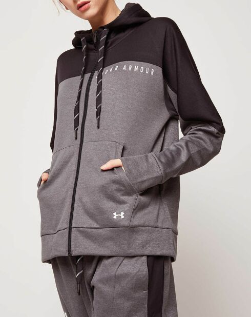 Sweat à capuche zippé Recover Knit gris/noir