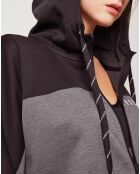 Sweat à capuche zippé Recover Knit gris/noir