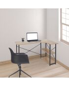 Bureau d'angle Job noir/marron - 120x74x74 cm