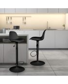 2 Tabourets de bar Isak noirs - 38x41.5x104 cm
