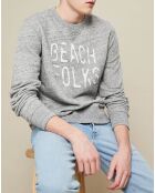 Sweat Crew Beach gris chiné