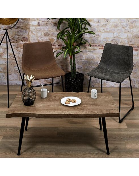 Table basse Forest noir/marron - 100x49x38 cm