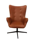 Fauteuil Helsinki marron - 74x71.5x107 cm