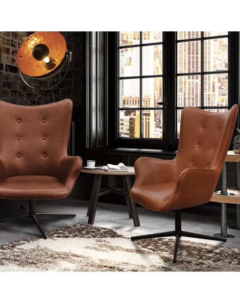 Fauteuil Helsinki marron - 74x71.5x107 cm
