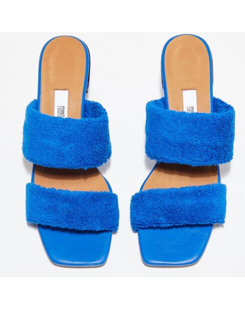 Mules en Cuir & Eponge Tyler marine - Talon 6 cm