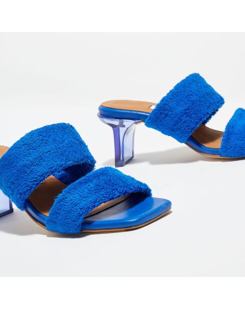 Mules en Cuir & Eponge Tyler marine - Talon 6 cm