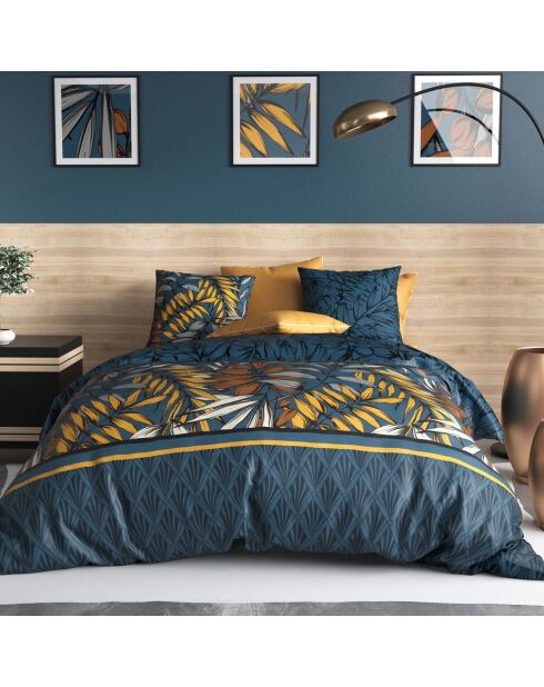 Parure housse de couette Salva bleue