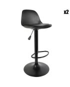 2 Tabourets de bar Isak noirs - 38x41.5x104 cm