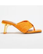 Mules en Cuir & Eponge Carissa orange - Talon 6 cm