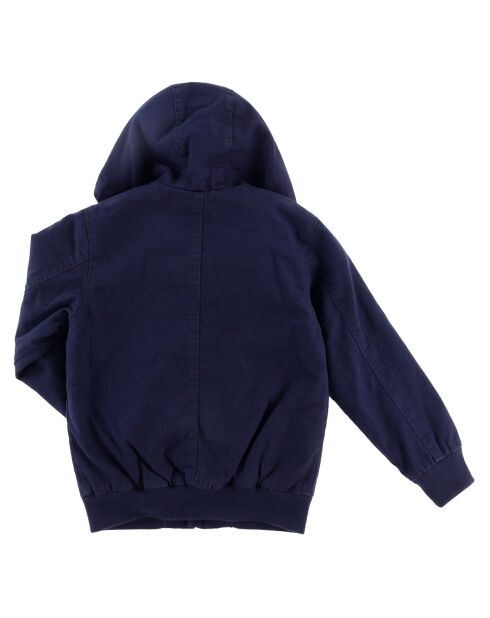 Parka en Toile à capuche intérieur matelassé bleu marine