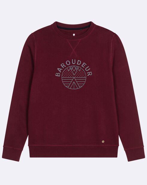 Sweat col rond Darney bordeaux